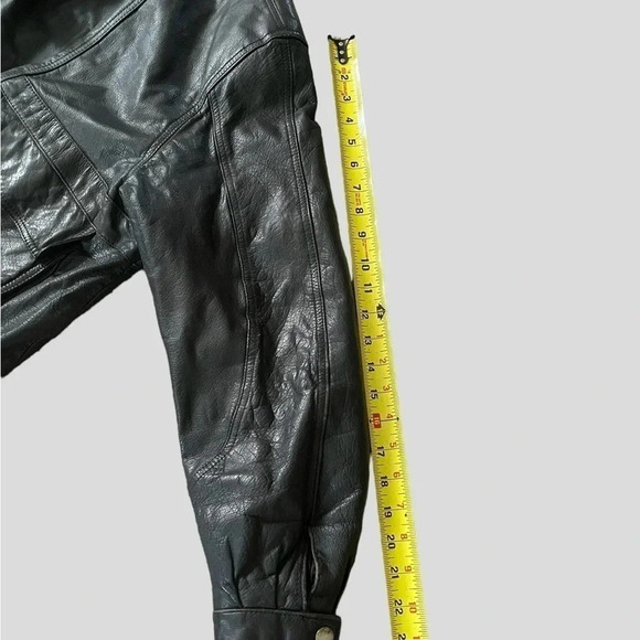 Vtg 80's BERMAN'S Black Leather Heavy Motorcycle Biker Punk Jacket! Size Large - Picture 6 of 10